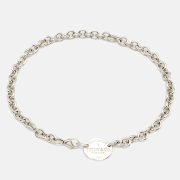 Tiffany & Co. Return to Tiffany Oval Tag Silver Choker Necklace