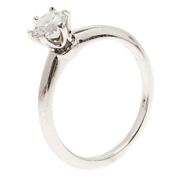 Tiffany & Co. H VVS1 Round Brilliant Diamond Solitaire Ring Size 52.5