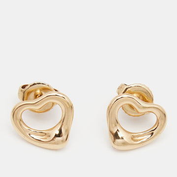 TIFFANY & CO. Elsa Peretti  Open Heart 18k Rose Gold Earrings