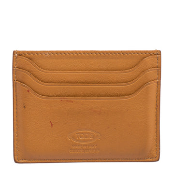 TOD'S Tan Leather Card Holder