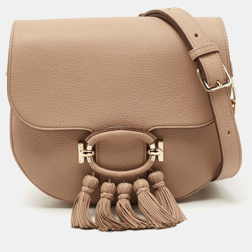 TOD'S Beige Leather Crossbody Bag