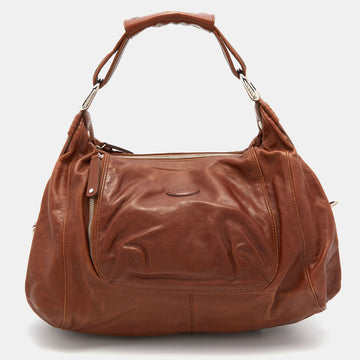 TOD'S Brown Leather Slouchy Hobo