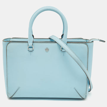 TORY BURCH Sky Blue Leather Robinson Tote