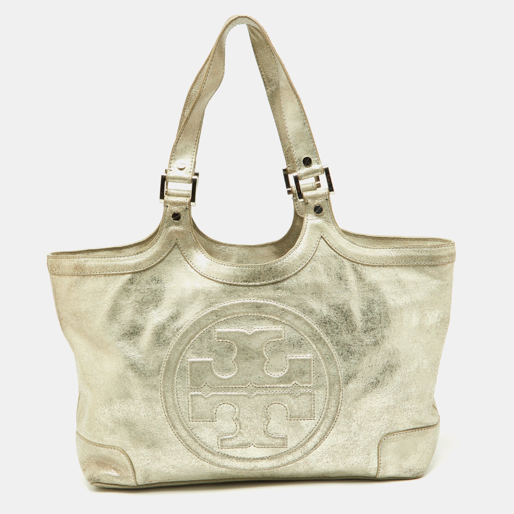 Tory burch bombe online leather tote