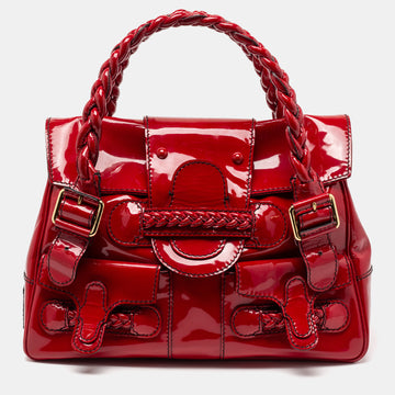 Valentino Red Patent Leather Medium Histoire Tote