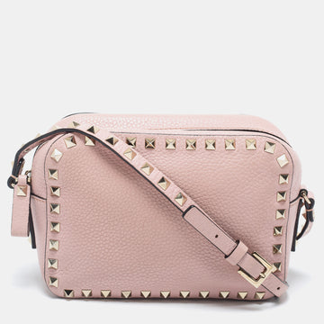 Valentino Pink Leather Rockstud Crossbody Bag