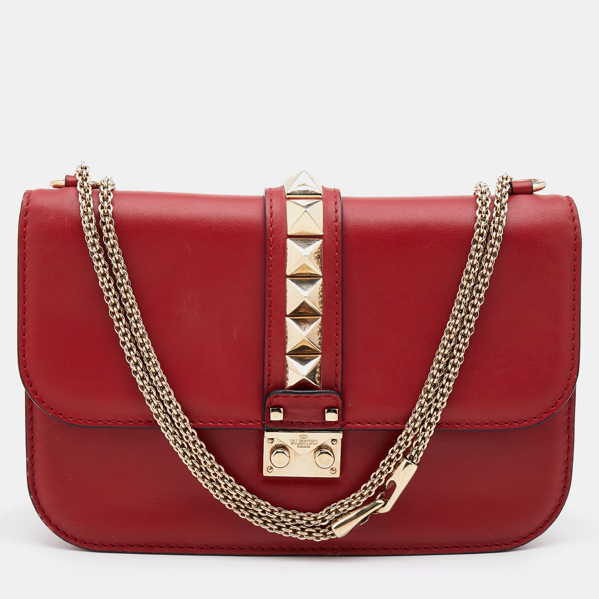 Valentino red shop leather bag