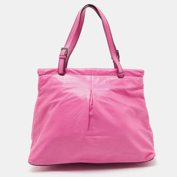 Valentino Pink Leather Logo Tote