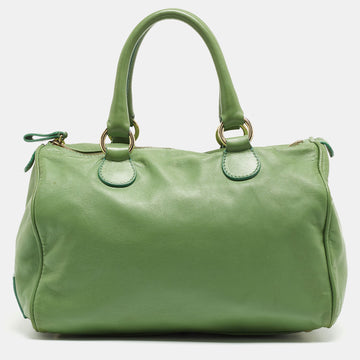 VALENTINO Green Leather Boston Bag