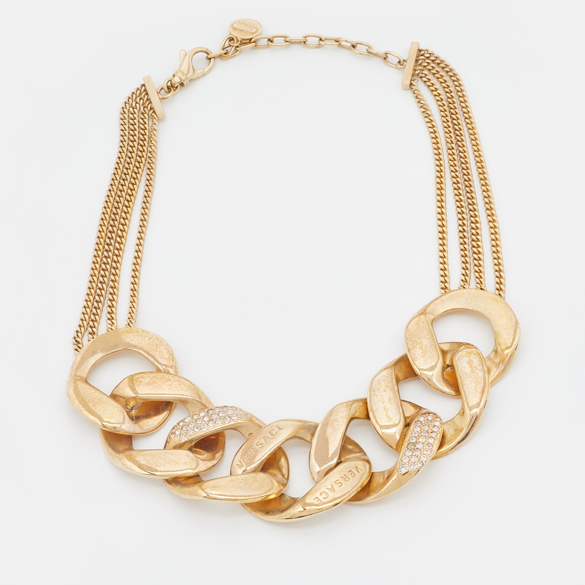 Versace link gold on sale chain