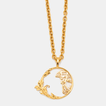 Versace Collection Medusa Gold Tone Long Necklace