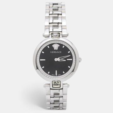 Versace Black Stainless Steel Gleam VAN030016 Women's Wristwatch 37 mm