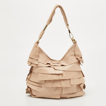 YVES SAINT LAURENT Beige Leather Small St Tropez Hobo