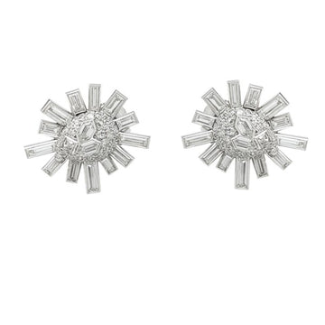 Platinum and white gold snowflakes earrings.