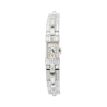 Platinum Art Deco watch, diamonds.