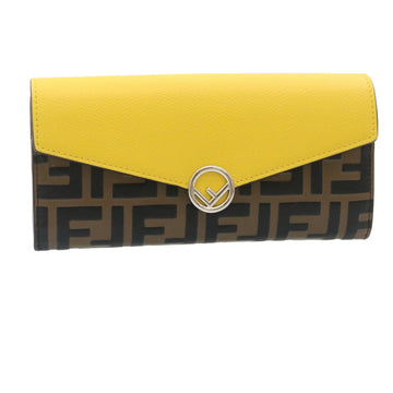 FENDI F is Fendi Continental Chain Wallet Zucca Embossed Leather