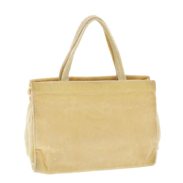 PRADA Hand Bag Suede Beige Auth ny221