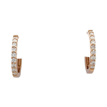 Rose gold pair of hoops, diamonds.