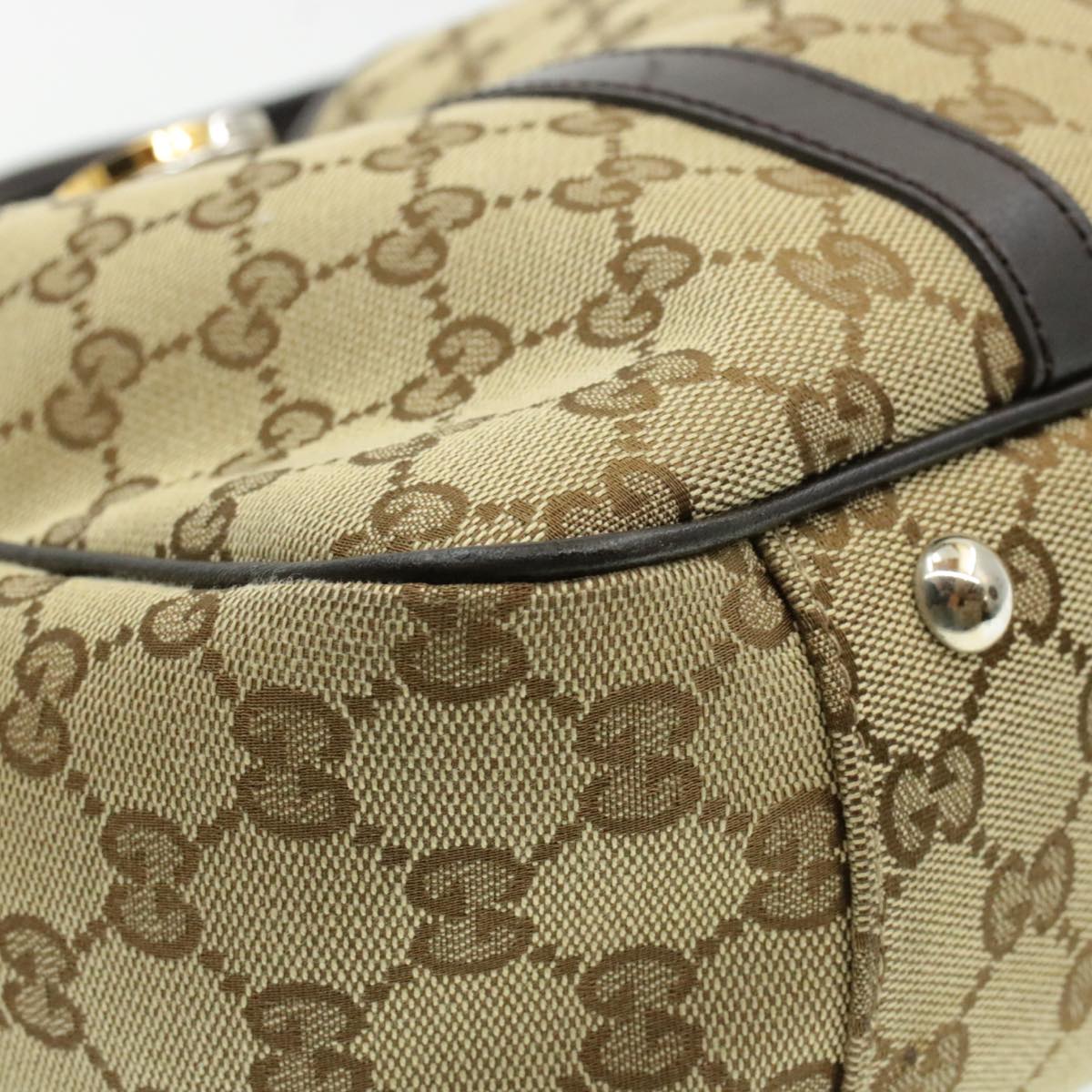 GUCCI Interlocking GG Canvas Tote Bag Beige Auth pg1427