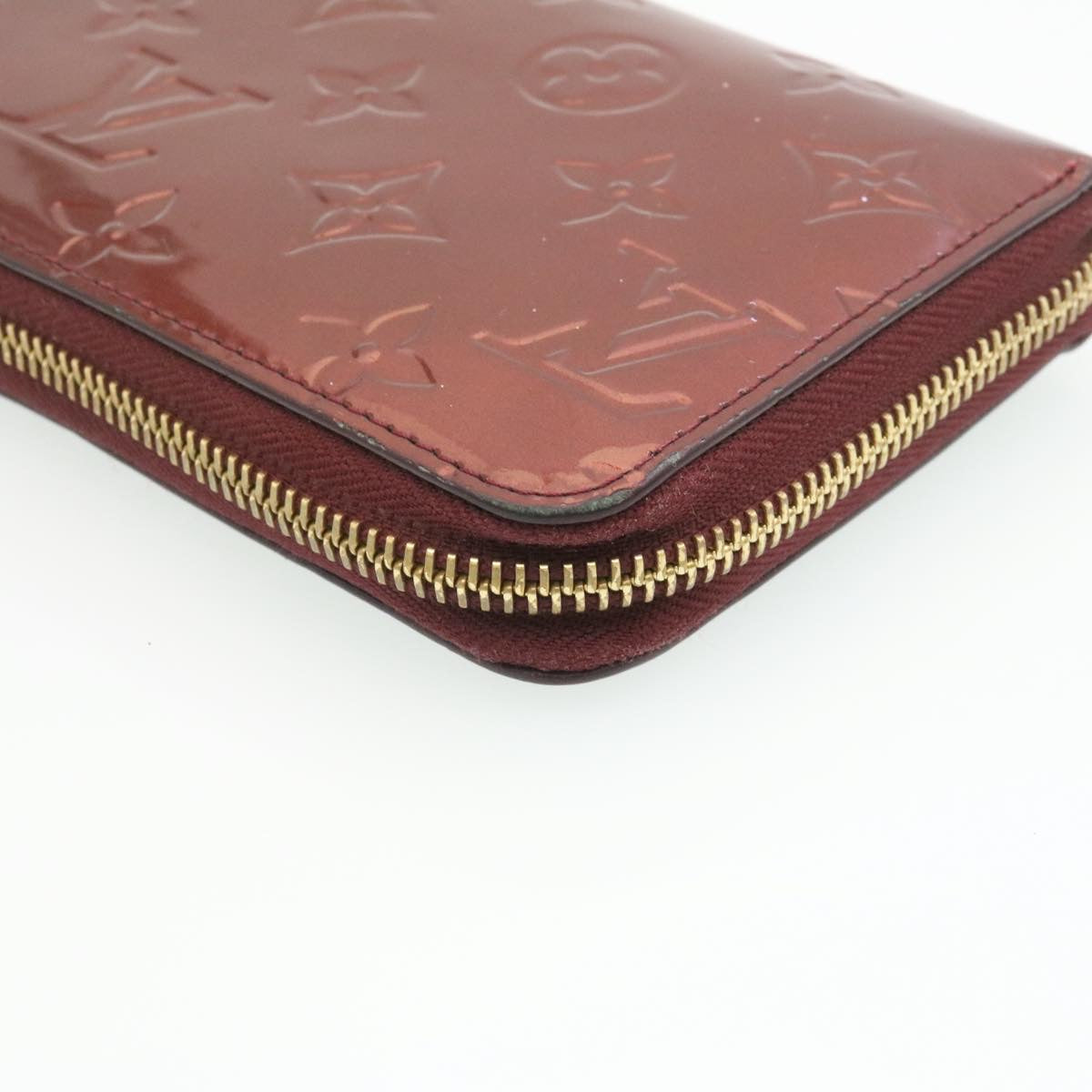 LOUIS VUITTON Monogram Vernis Zippy Wallet Wallet Wine Red M91536