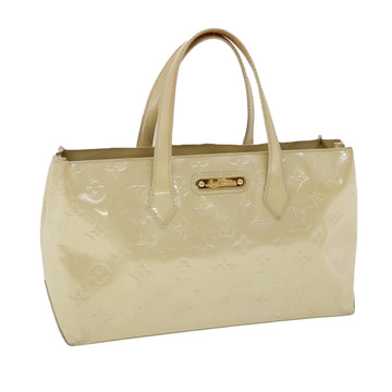 LOUIS VUITTON Monogram Vernis Wilshire PM Hand Bag Beige M91452 LV Auth pt4806