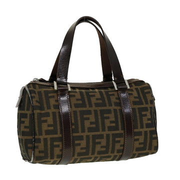 FENDI Zucca Canvas Hand Bag Black Brown Auth rd2254