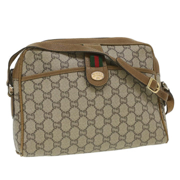 GUCCI GG PIus Canvas WebSherry Line Shoulder Bag Beige Red Green Auth rd4329