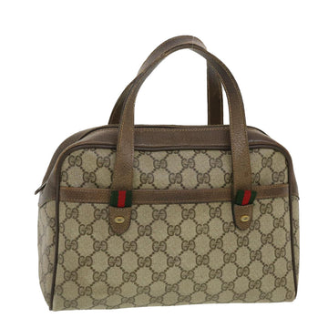 GUCCI GG Canvas Web Sherry Line Hand Bag Beige Red Green 24.02.053 Auth rd4756