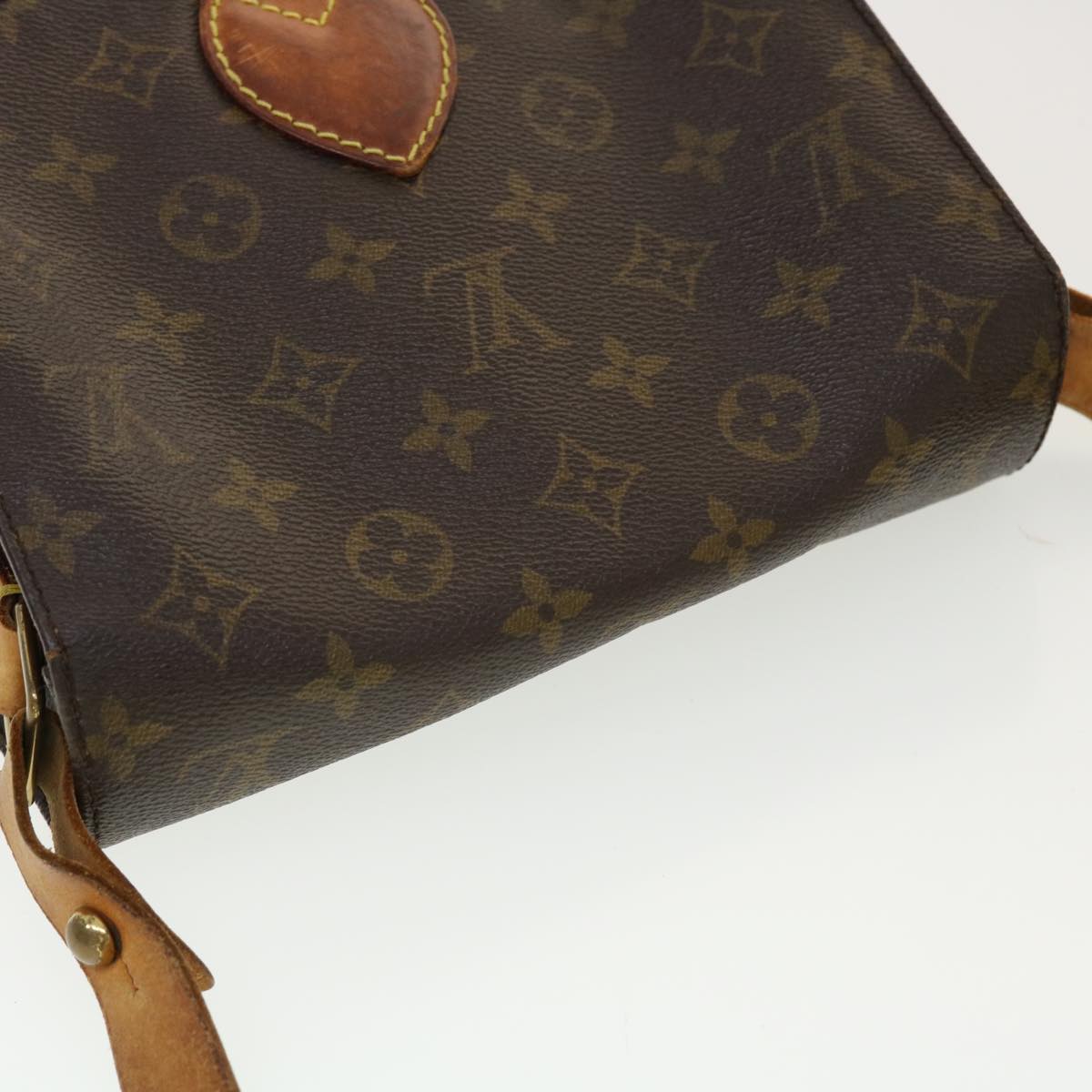 LOUIS VUITTON Monogram Cartouchiere MM Shoulder Bag M51253 LV Auth