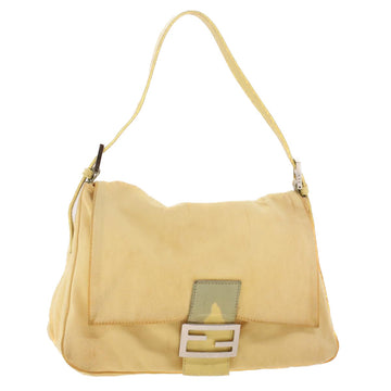 FENDI Mamma Baguette Shoulder Bag Nylon Yellow 2321.26325.018 Auth rd5161