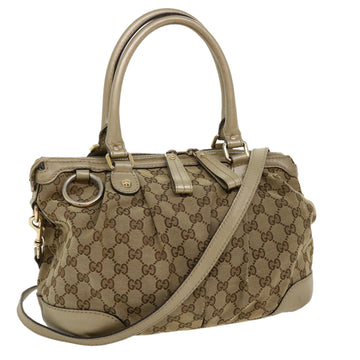 GUCCI GG Canvas Shoulder Bag Beige 247902 Auth ro787