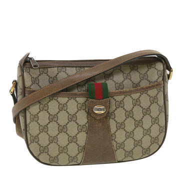 GUCCI GG Canvas Web Sherry Line Shoulder Bag Beige Red 89 02 032 Auth ro876