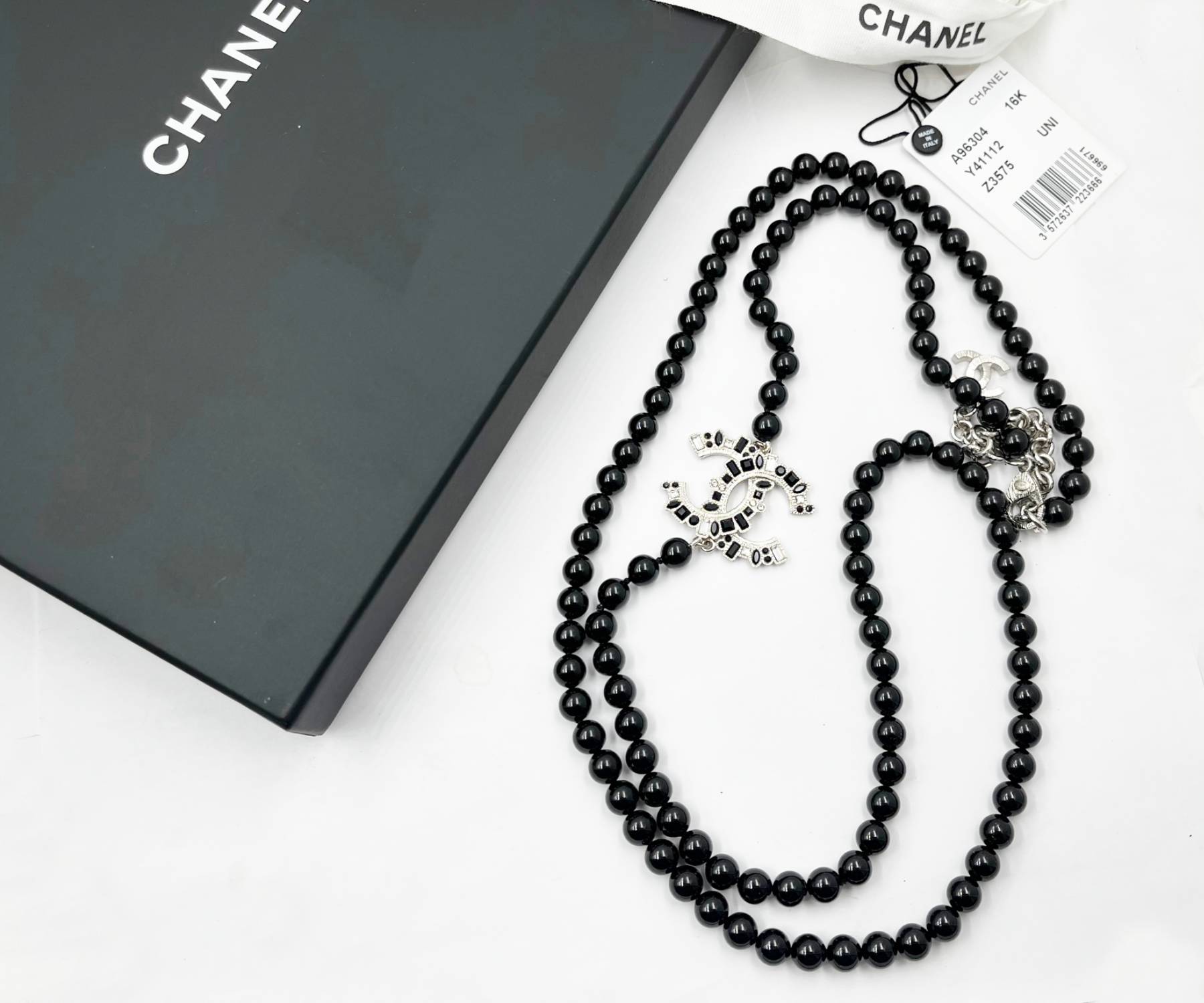 Chanel Silver CC Chain Belt Necklace