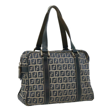 FENDI Zucchino Canvas Hand Bag Navy Auth tb255