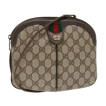 GUCCI GG Canvas Web Sherry Line Shoulder Bag Beige Red 904 02 047 Auth tb688