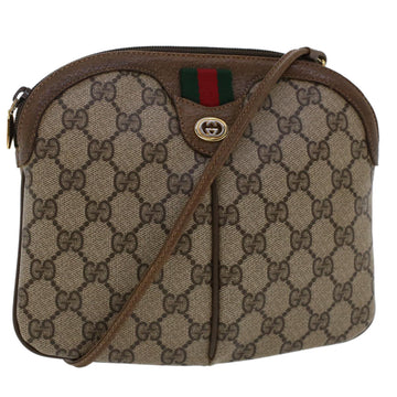 GUCCI GG Canvas Web Sherry Line Shoulder Bag Beige Red Green Auth tb748