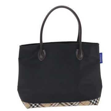 BURBERRYSs Nova Check Blue Label Tote Bag Nylon Black Auth tb786