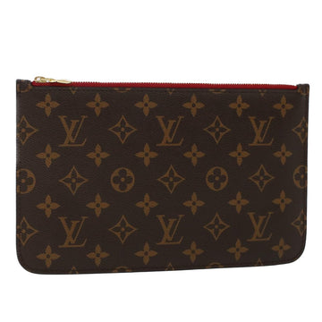 LOUIS VUITTON Monogram Neverfull MM Pouch Accessory Pouch Red LV Auth tb824