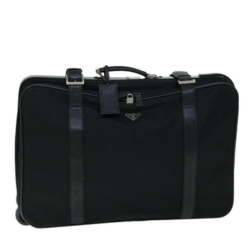 PRADA Travel carry suitcase Nylon Leather Black Auth tb901