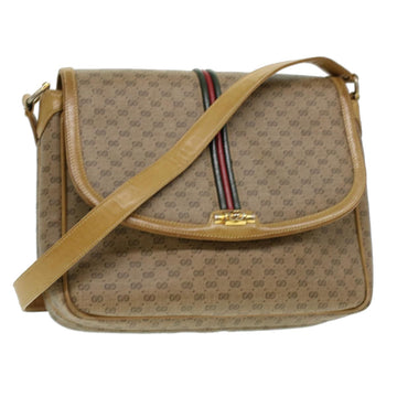 GUCCI Micro GG Canvas Shoulder Bag Beige Auth th3237