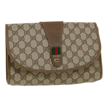 GUCCI GG Canvas Web Sherry Line Clutch Bag Beige Red Green 89 01 031 Auth th3344