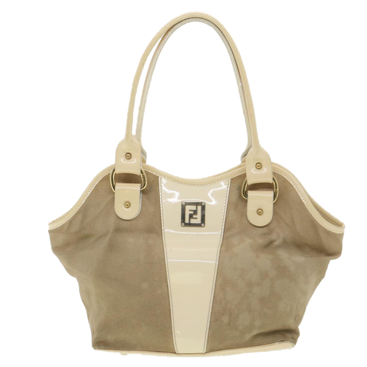 FENDI Shoulder Bag Canvas Beige 2435-8BH121-LAX-048 Auth th3390