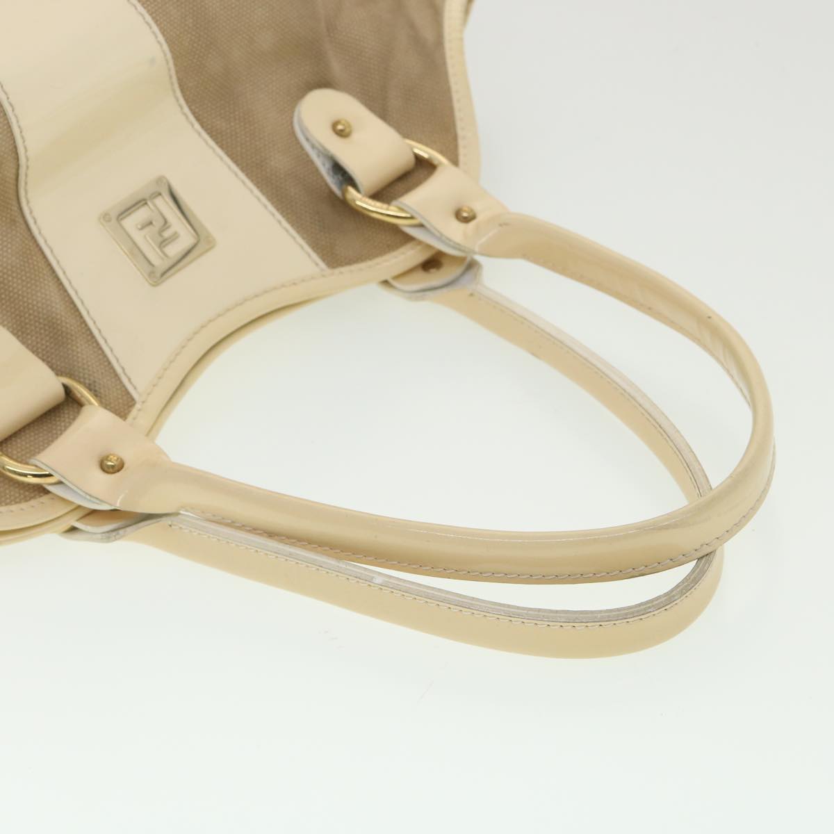 FENDI Shoulder Bag Canvas Beige 2435-8BH121-LAX-048 Auth th3390