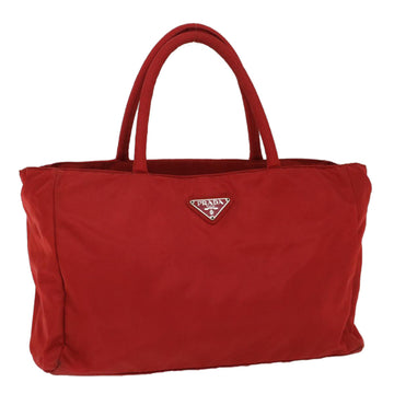 PRADA Hand Bag Nylon Red Auth th3933