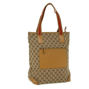 GUCCI GG Canvas Sherry Line Tote Bag Beige Red Brown 019.0401 Auth th3976