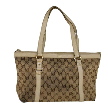 GUCCI GG Canvas Abbey Shoulder Bag Beige 141470 Auth th4120