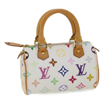 Louis Vuitton Monogram Multicolor Mini Speedy Hand Bag White M92645 Auth am1013g