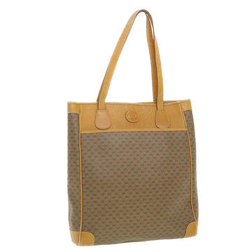 GUCCI Micro GG Canvas Tote Bag PVC Leather Beige Auth ti1048