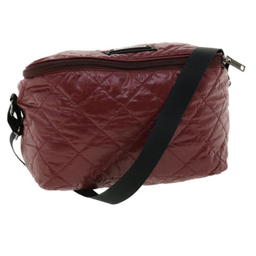 BURBERRY Shoulder Bag Nylon Wine Red Auth ti724
