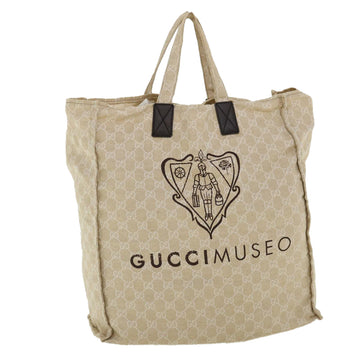 GUCCI GG Canvas Tote Bag Beige 283411 Auth tp616